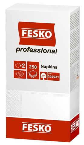 Салфетки сервировочные Fesko Professional, 2 слоя, 250 листов, (белая). 64904 фото