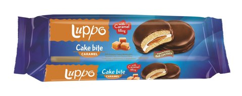 Печенье сэндвич "Luppo Cake Bite Caramel" 182г 77461 фото