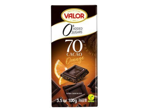 Шоколад Valor 70% тёмный с апельсином со стевией 100 гр 27317 фото