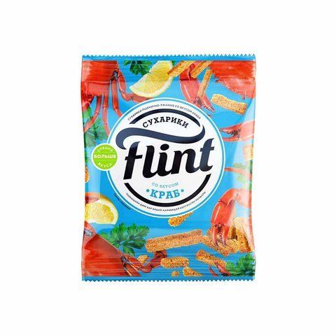 Сухарики Flint со вкусом краба 50 гр 31063 фото