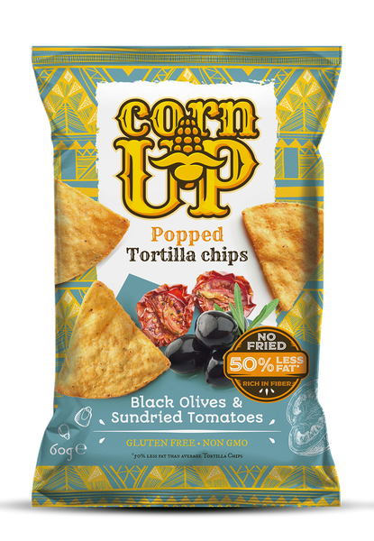 Chips porumb CornUP cu gust olive si tomate 60g 66345 foto