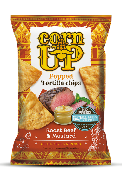 Chips porumb CornUP cu gust vita si mustar 60g 66346 foto